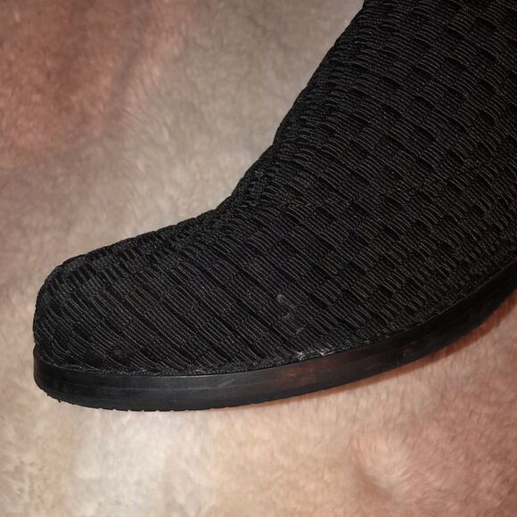 Zee Alexis 9 Dawn Black Gray Pleated Checkered Inset Design Ankle Booties - Picture 12 of 13